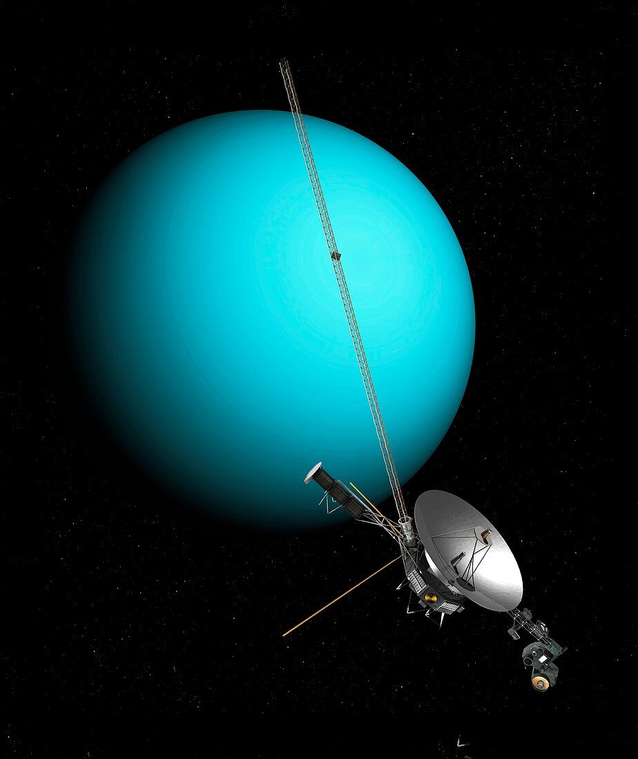 Voyager 2 and Uranus,artwork