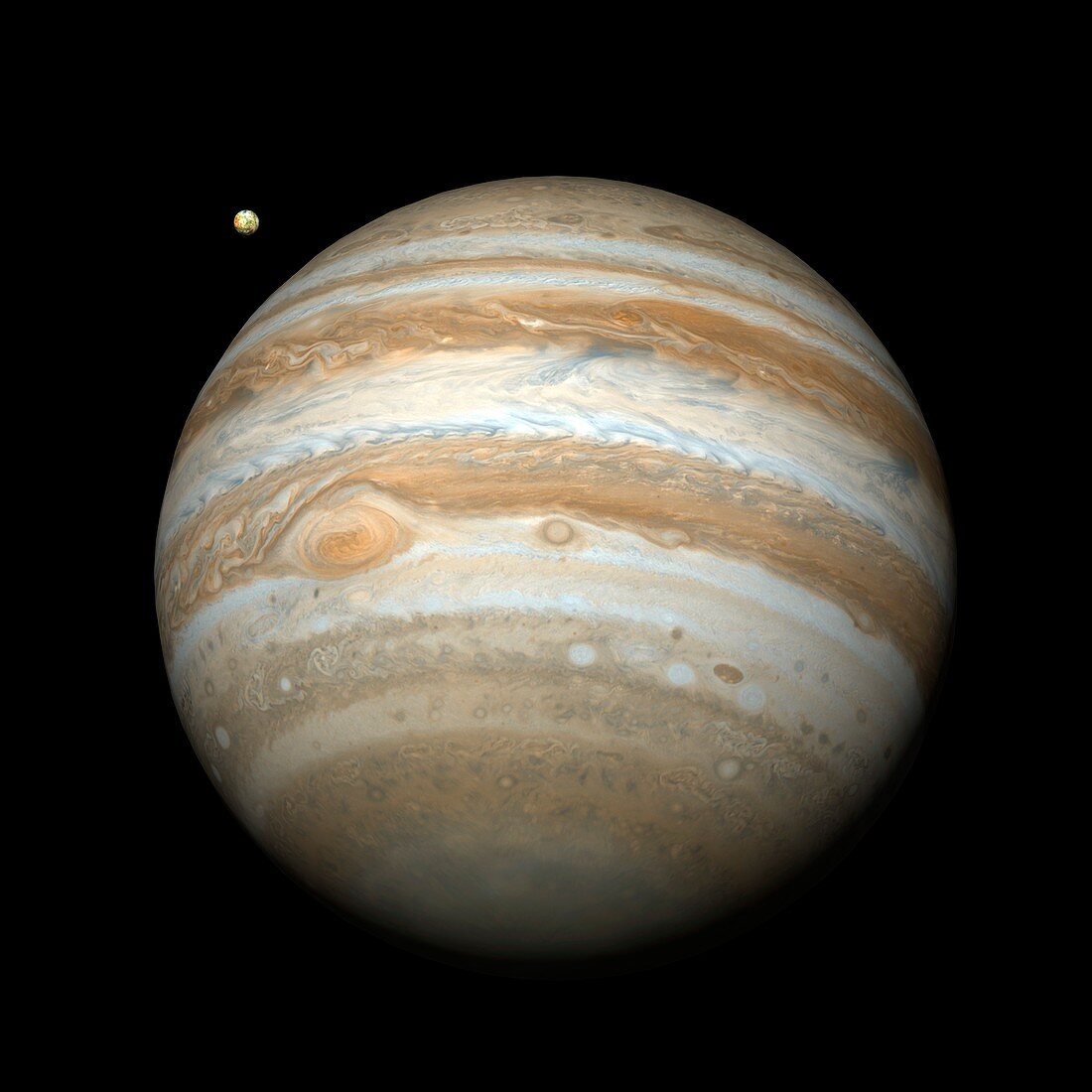 Jupiter and Io from space,artwork