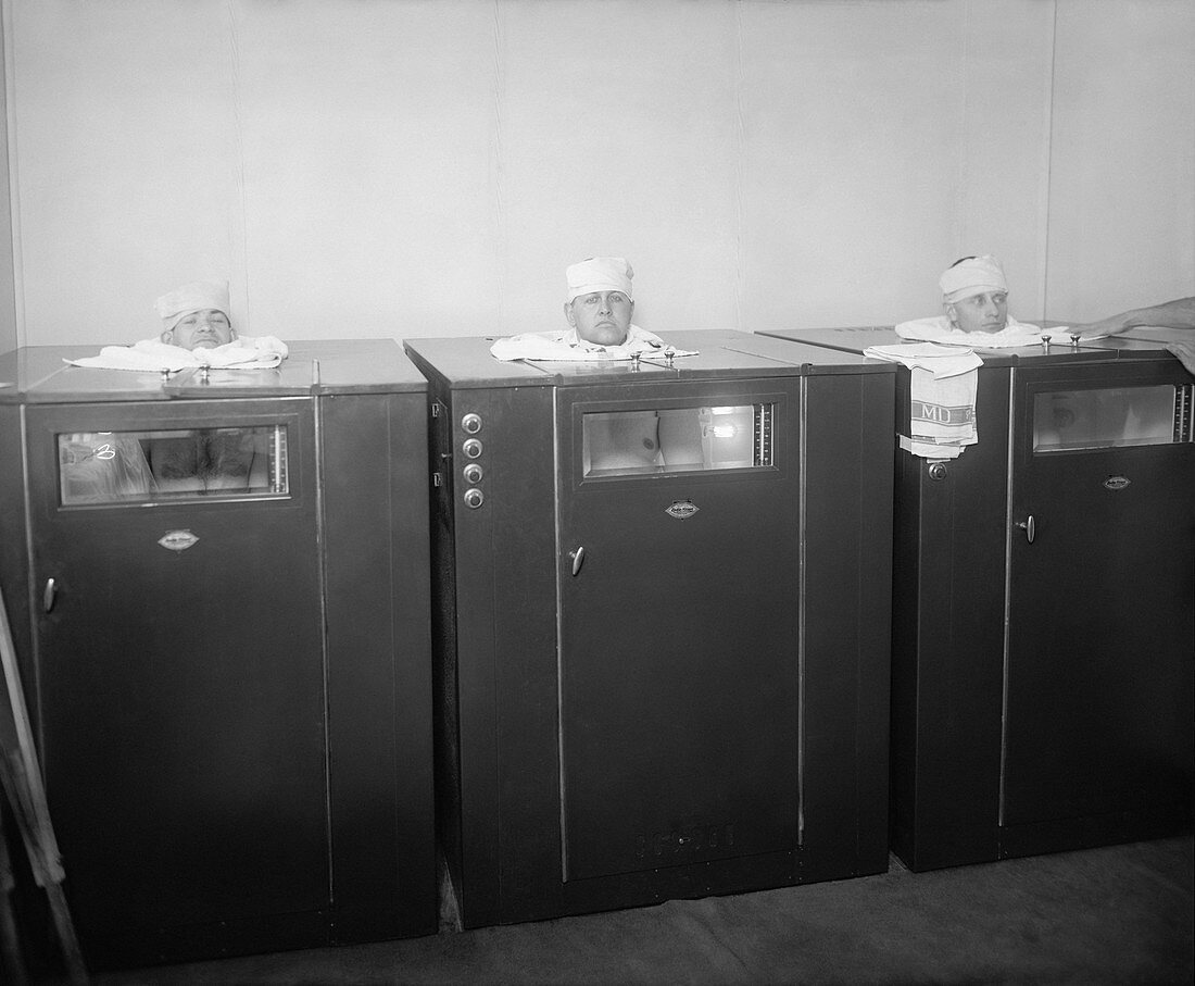 Hospital heat lamp cabinets,1920s