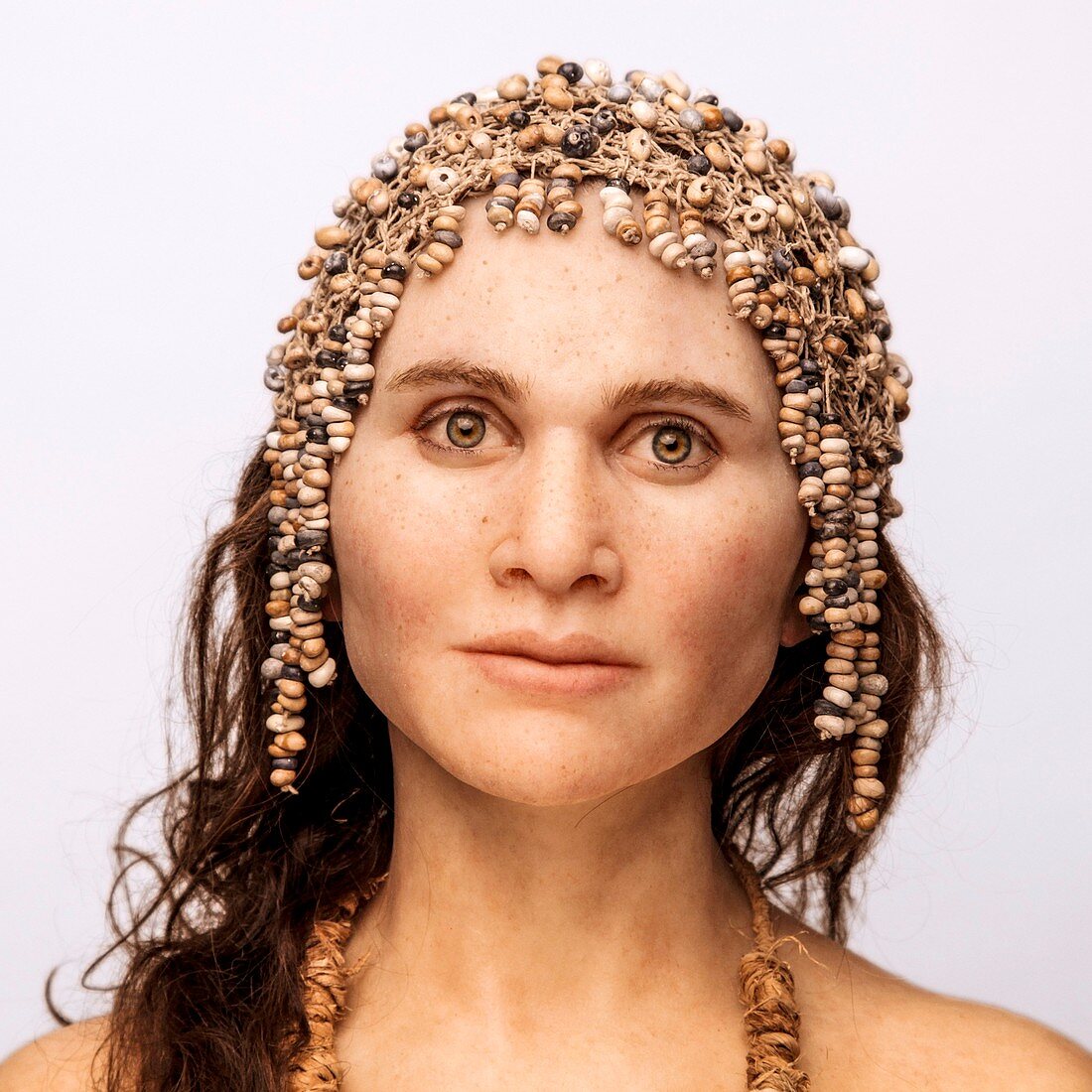 Early human with headdress