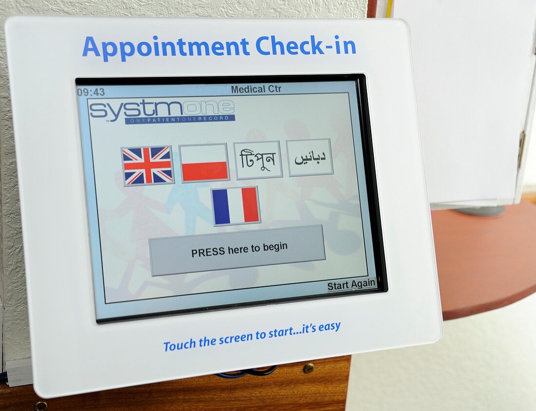 GP surgery self check-in