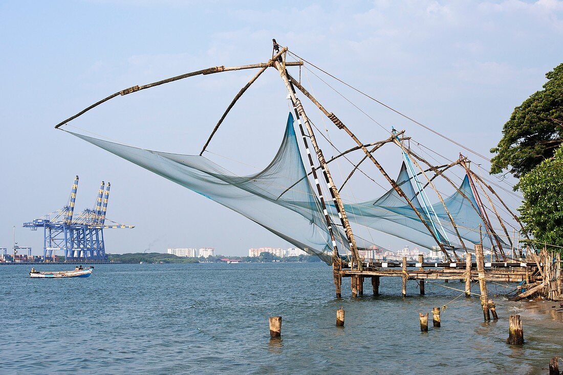 Coastal fishing nets in India