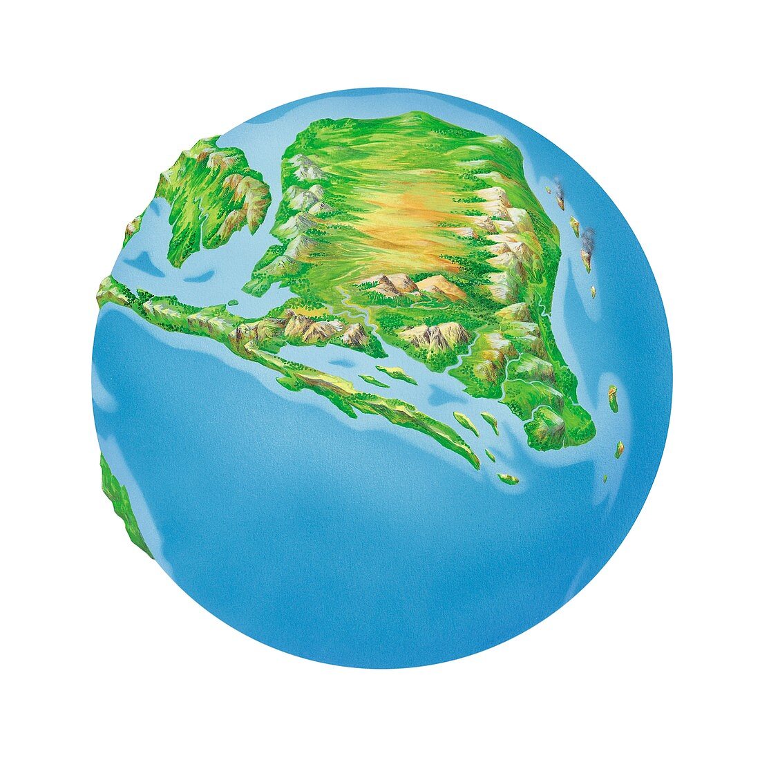 Jurassic Asia,Earth globe