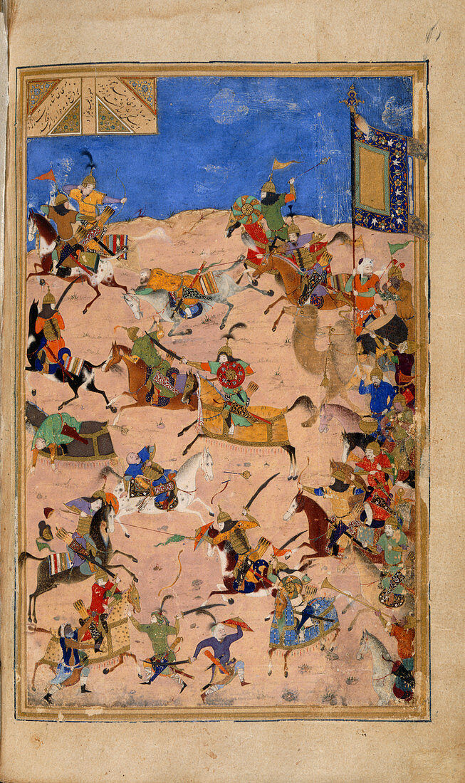 Iskandar and Dara in battle