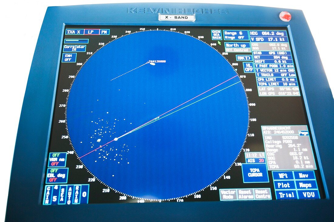 Ship's radar screen