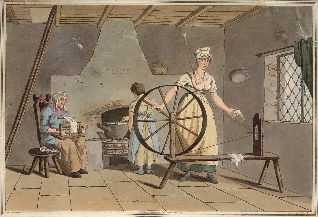 Spinning and carding wool