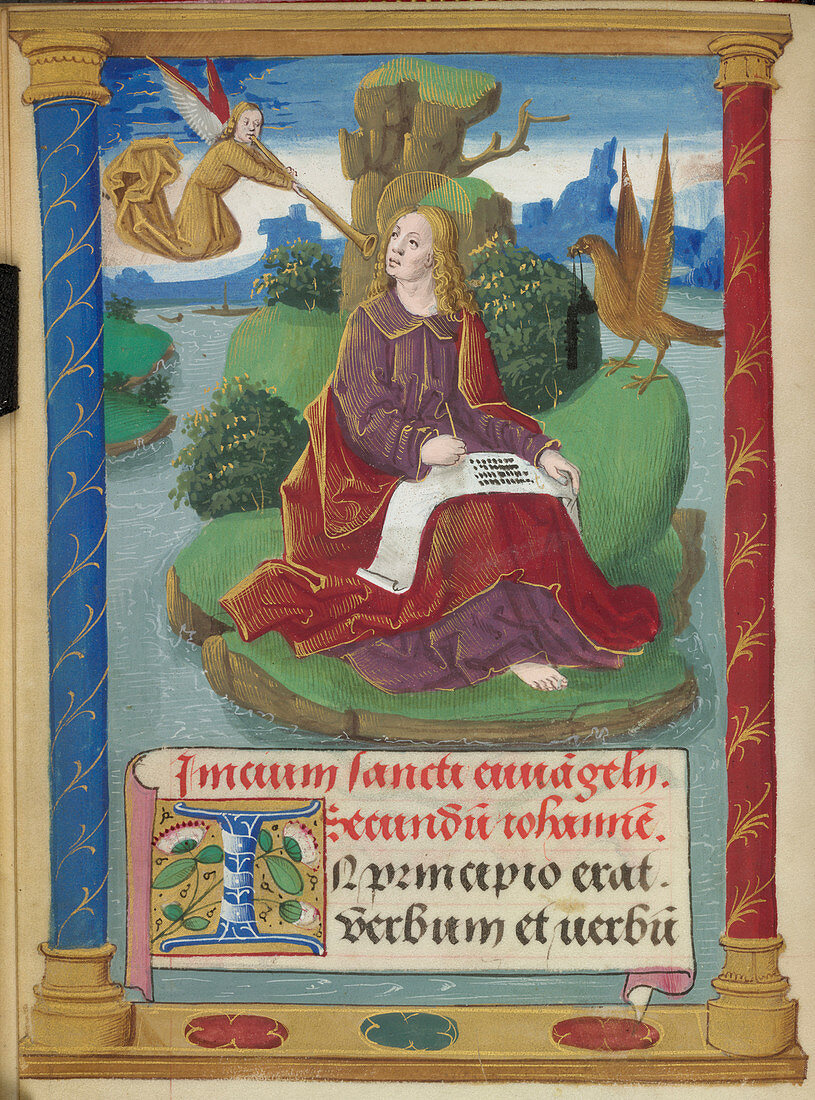 St John writing his gospel