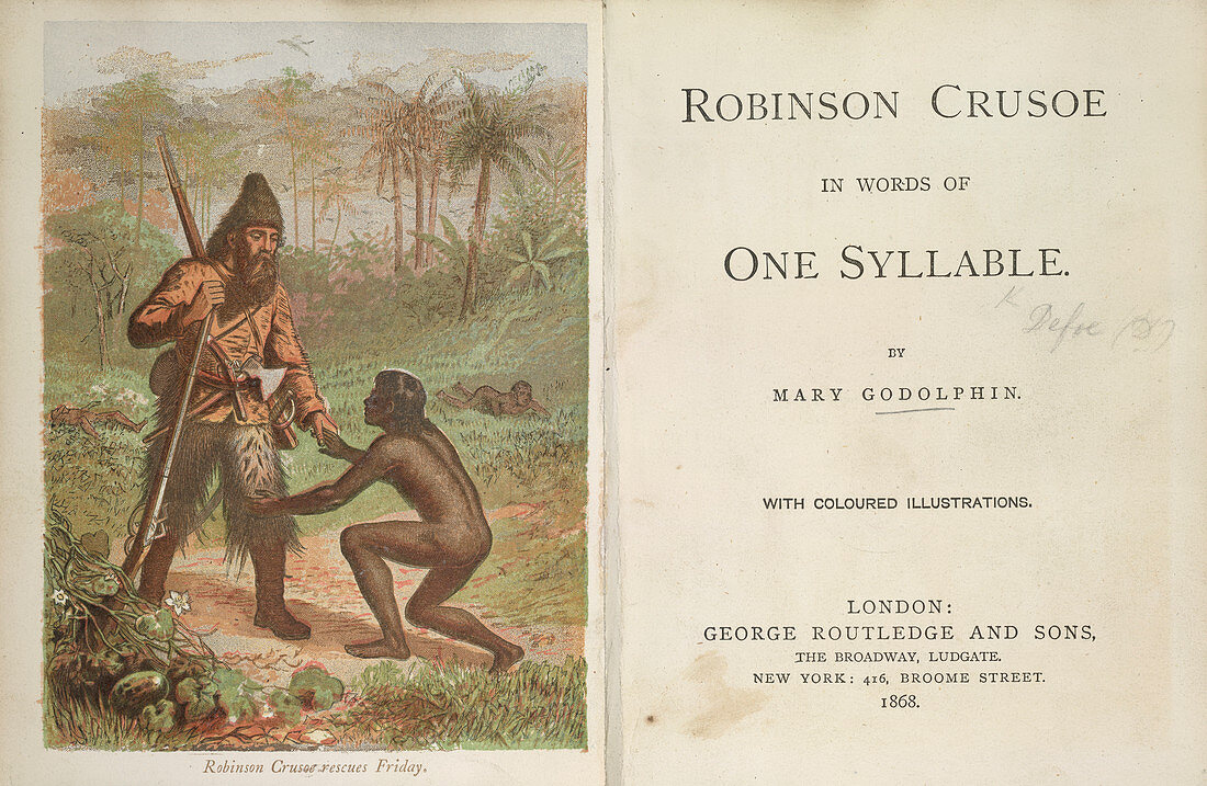 Robinson Crusoe rescues Friday