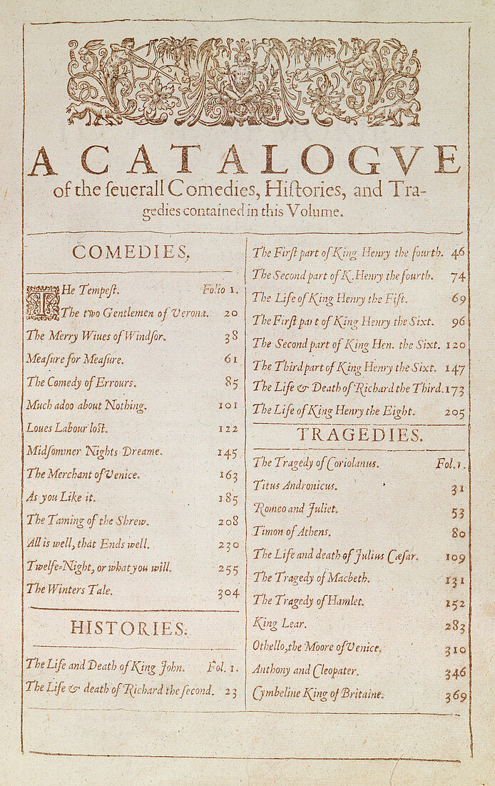 A catalogue page