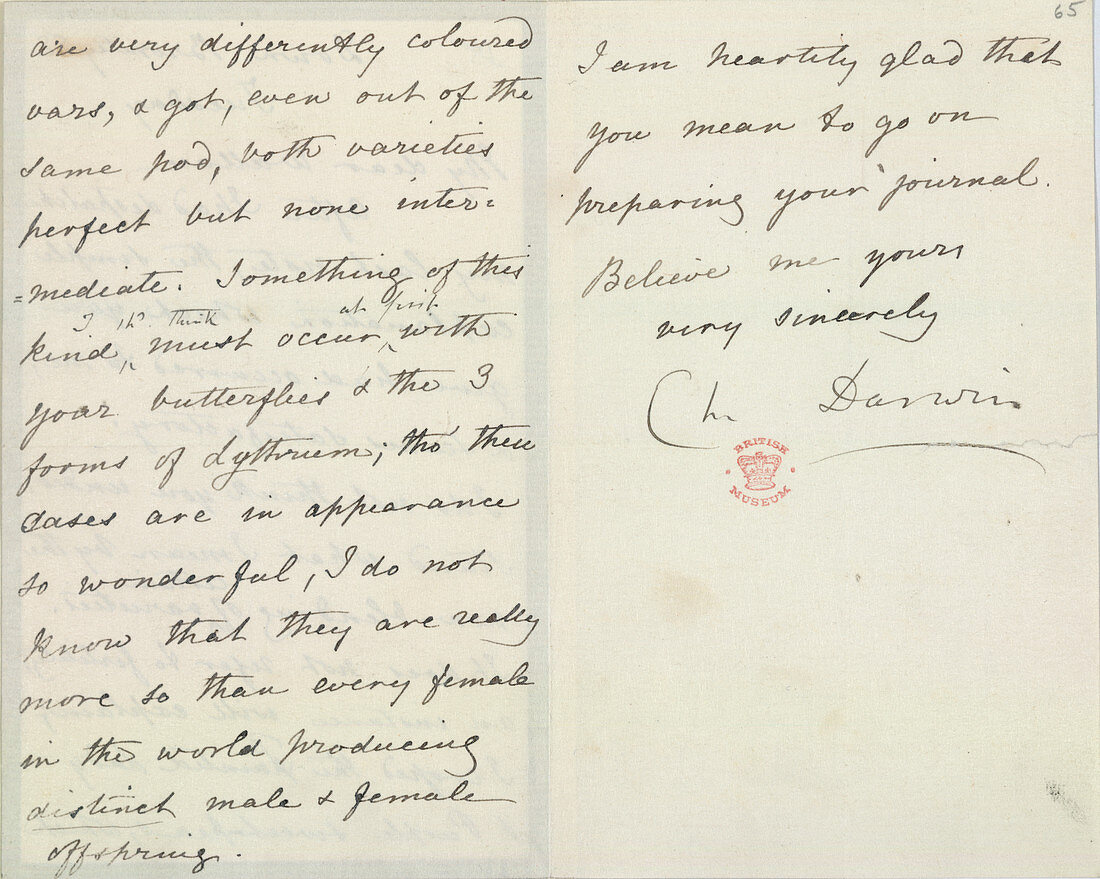 Letter of Charles Darwin