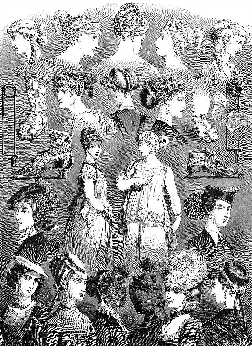 19th Century ladies fashion,artwork