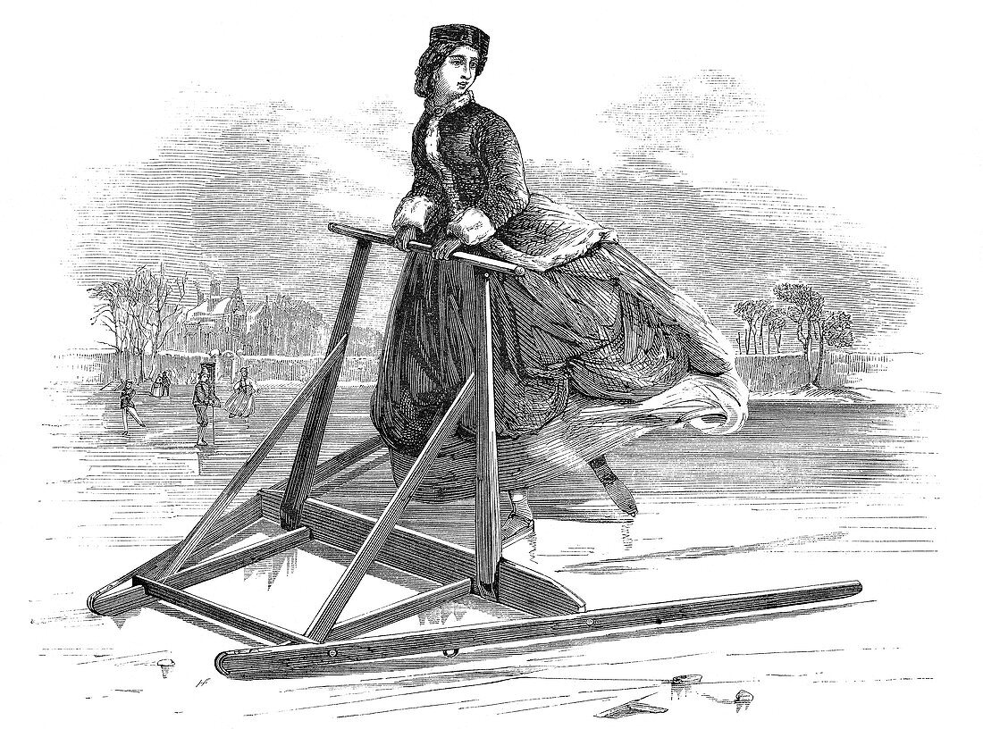 Women's skating frame,historical artwork