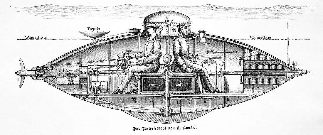 Goubet submarine,19th-century artwork