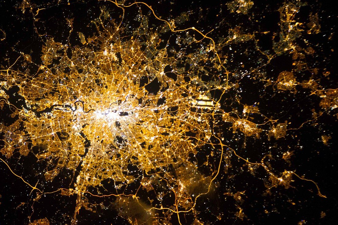 London at night,ISS image