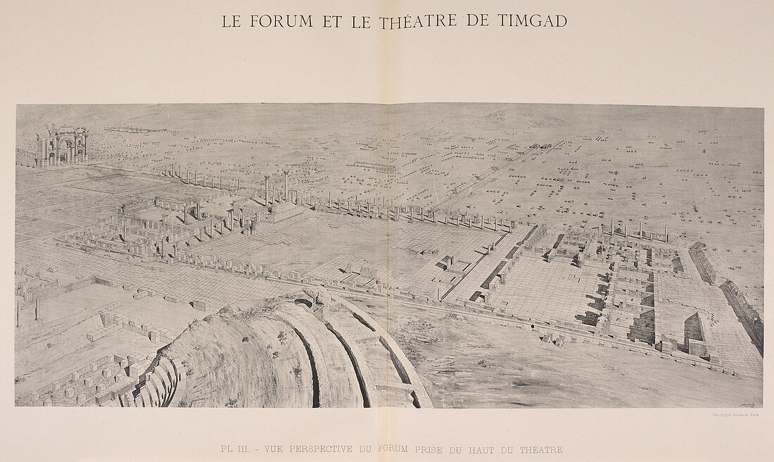 Le forum et le theatre de Timgad