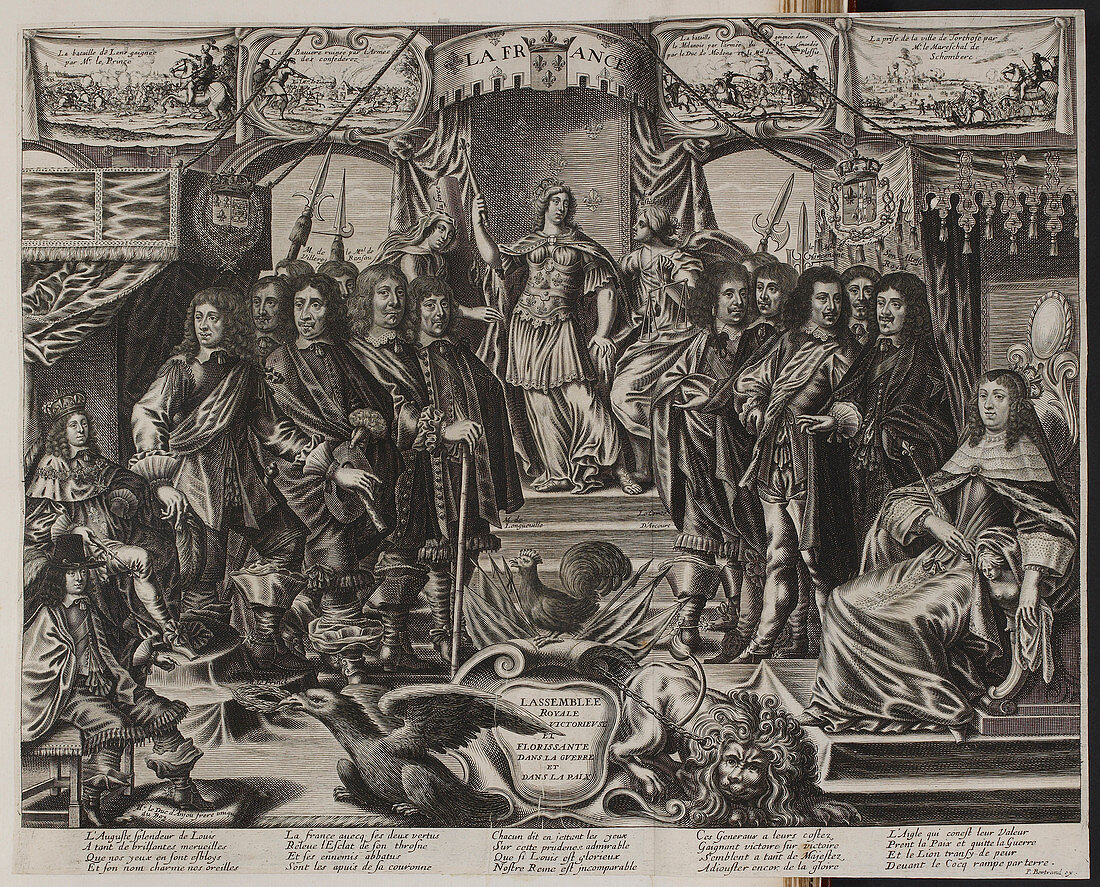 A group of noblemen with an allegorical f