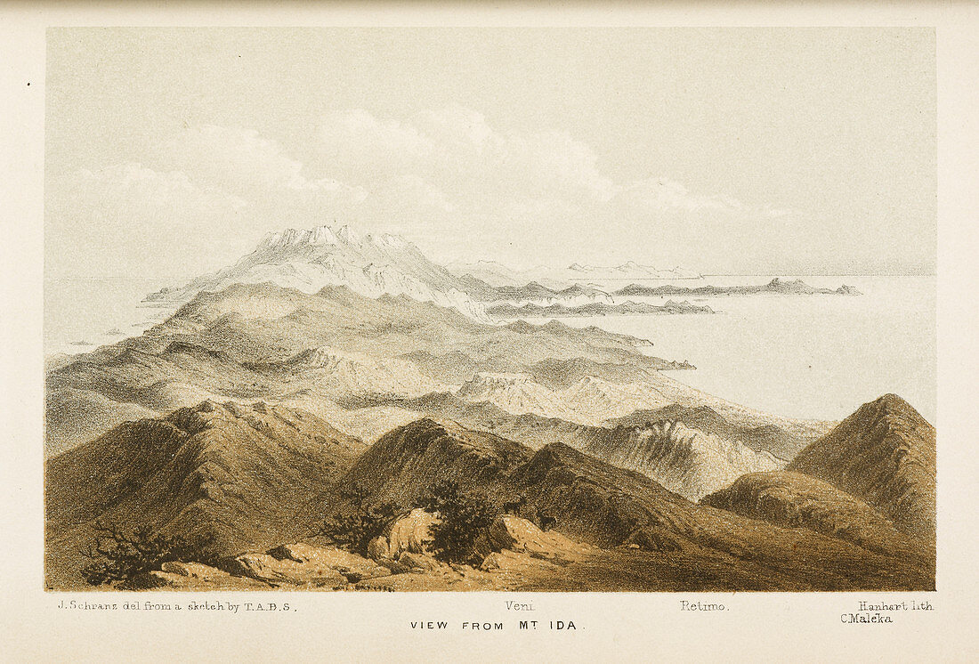 Illustration of a mountain range in Crete