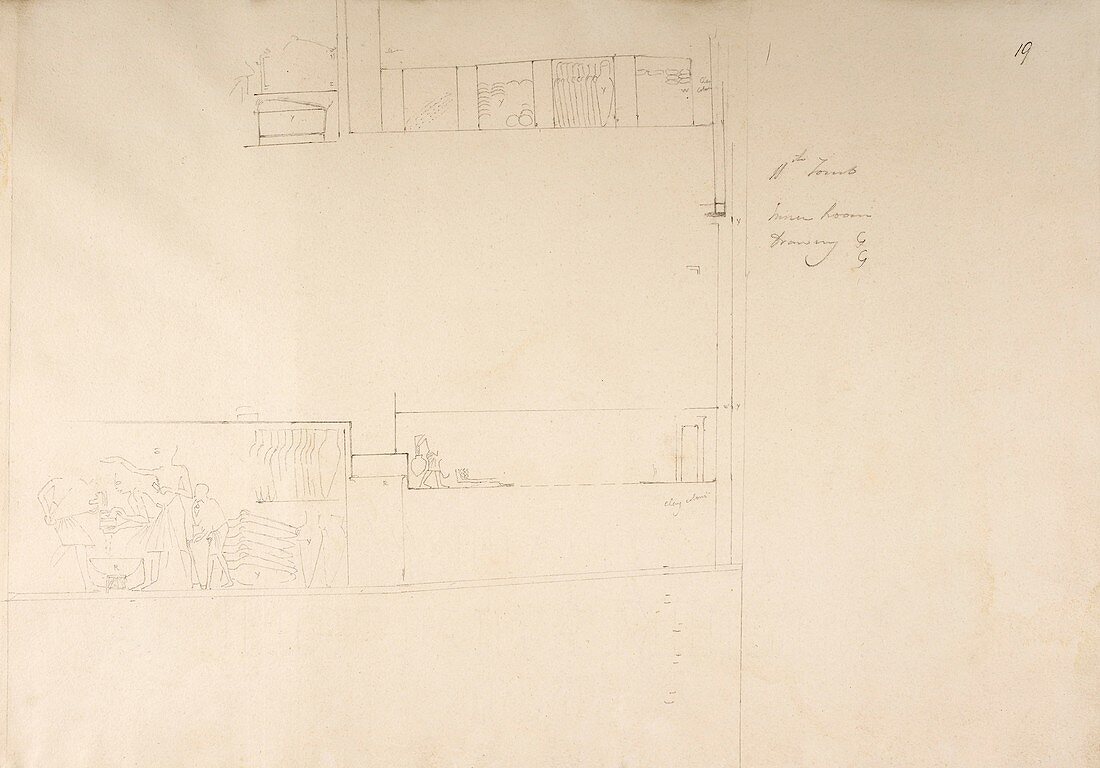 Sketch of the tombs at Gourna in Egypt
