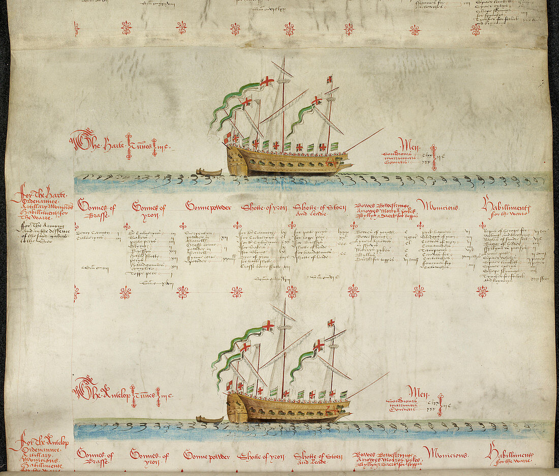 Ships in the king's navy fleet from 1548