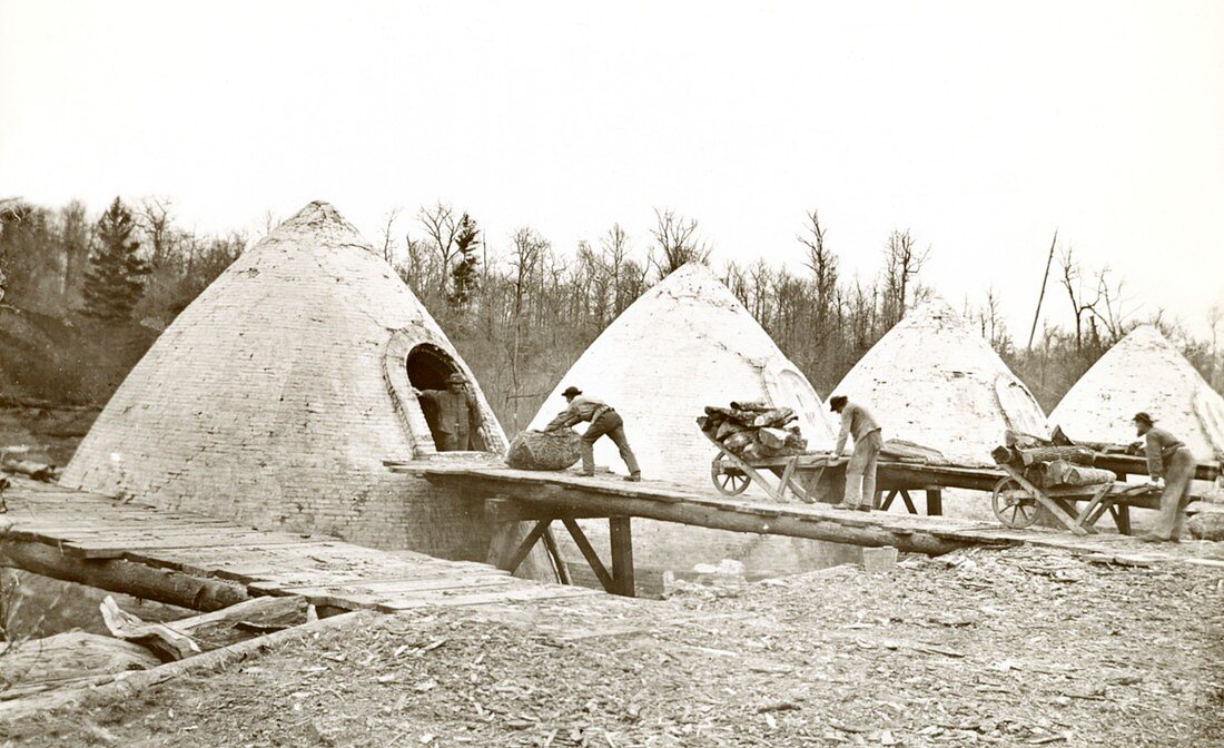 Charcoal ovens,Wisconsin,19th century