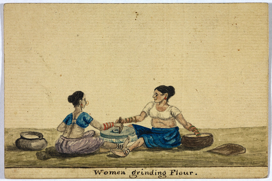 Women grinding flower