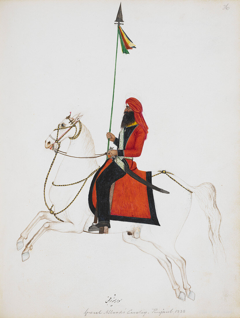 Cavalryman carrying a lance with pennant
