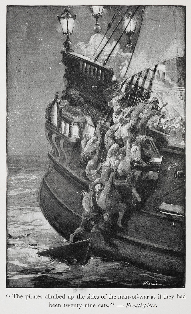 Pirates boarding a ship