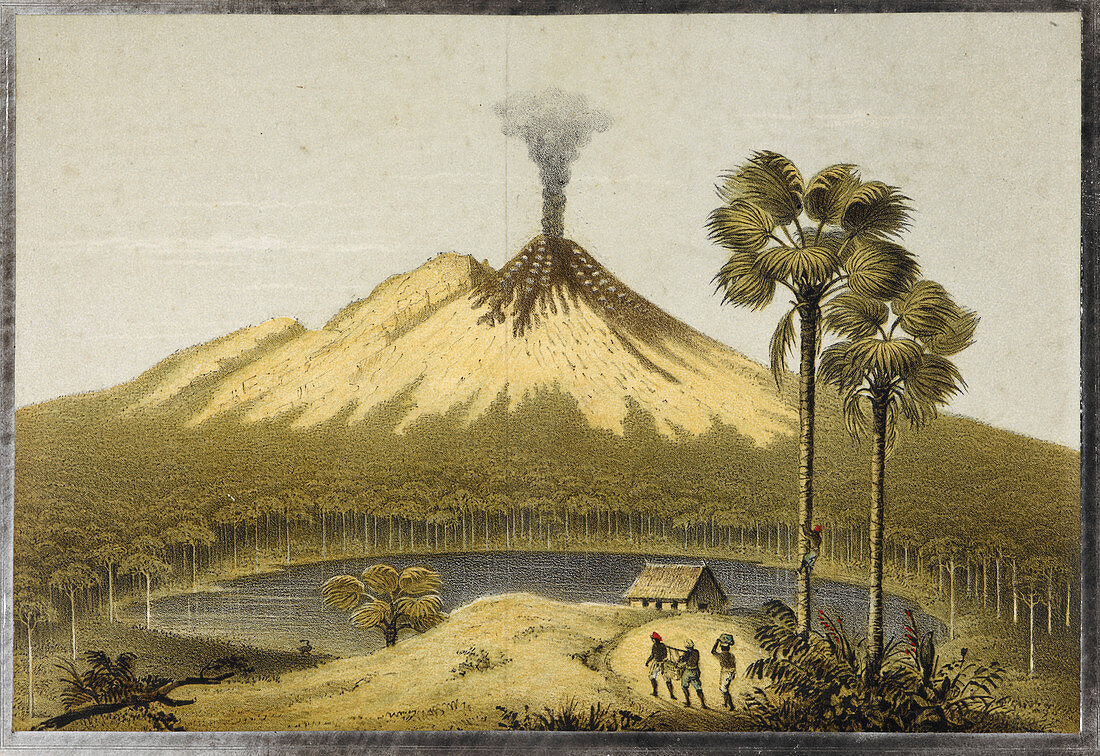 View of an active volcano