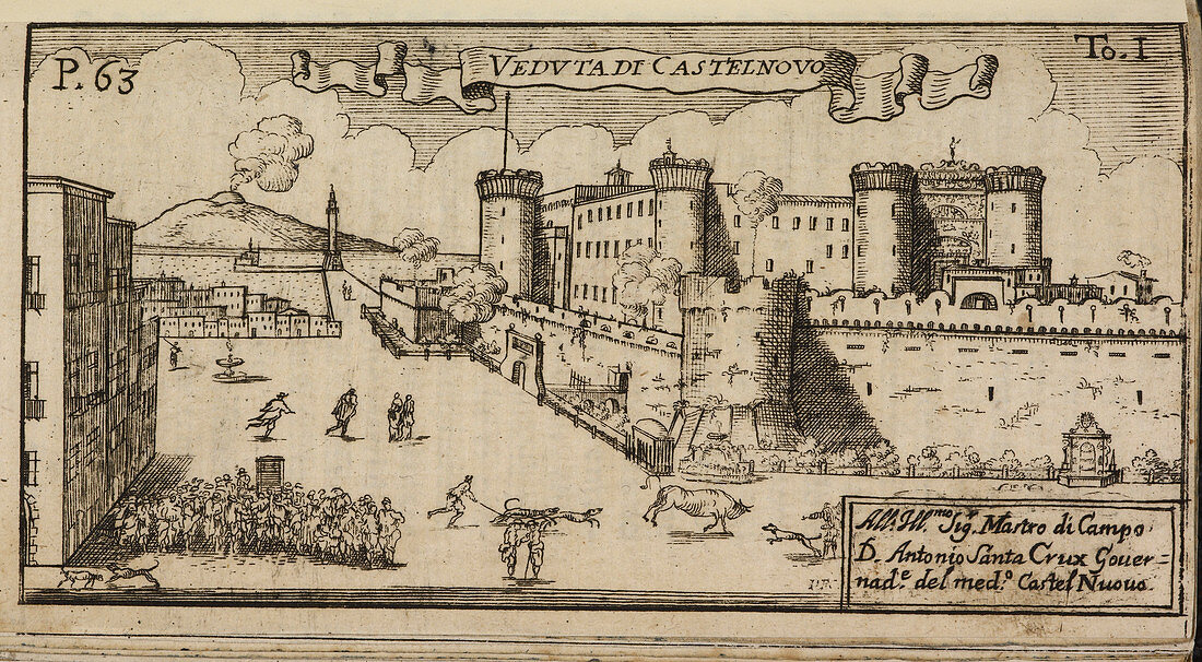 Castelnovo a hilltop fort,Naples,Italy