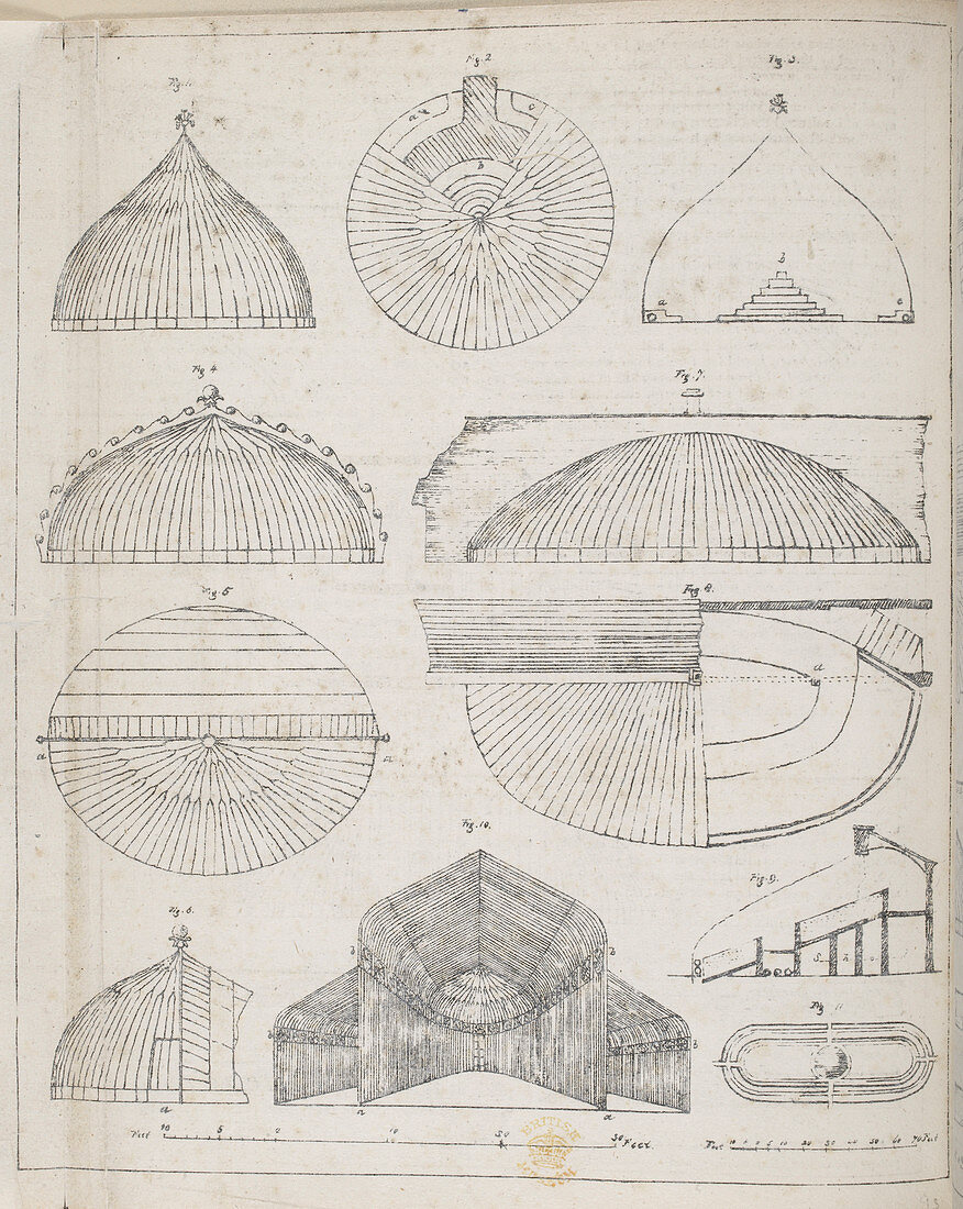 Cross sections of greenhouses