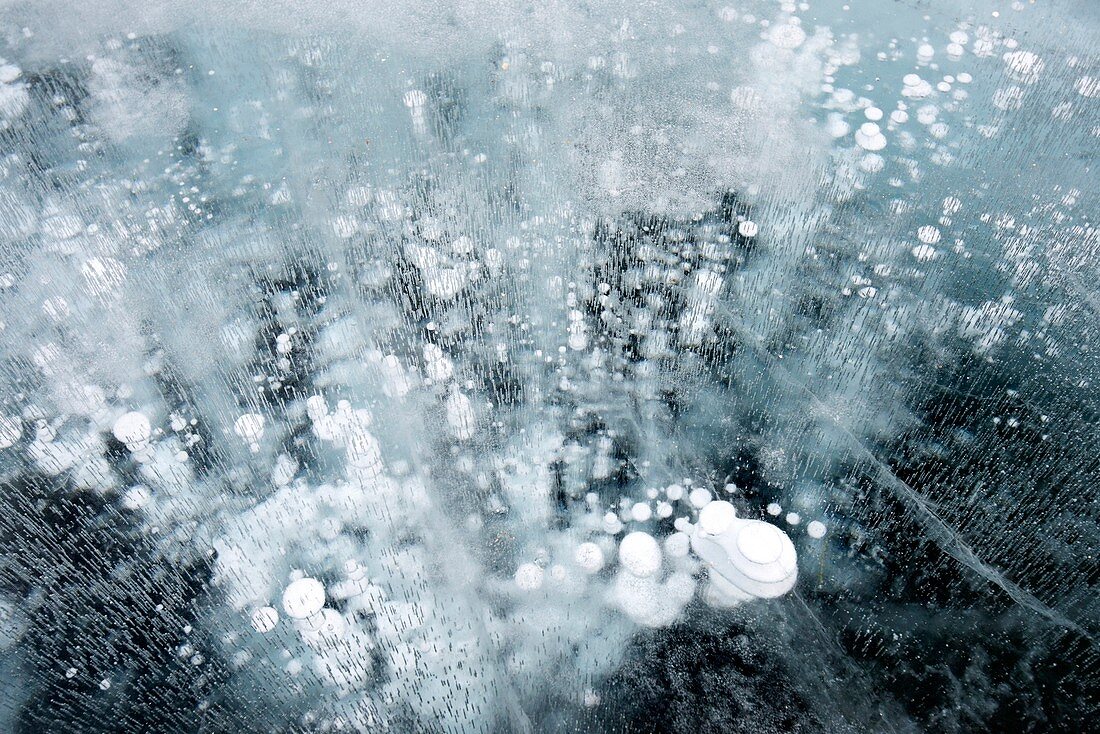 Methane hydrate under ice,Lake Baikal
