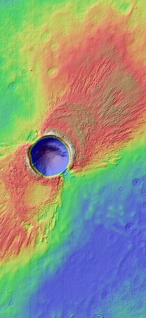 Impact Crater in Arcadia Planitia,Mars