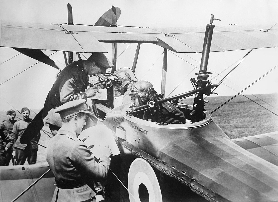 British aircrew being briefed,WW1