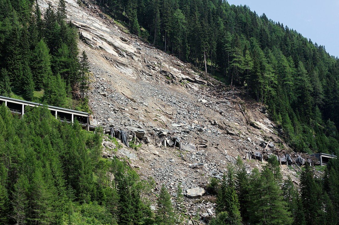 Landslide damage,Austrian Alps