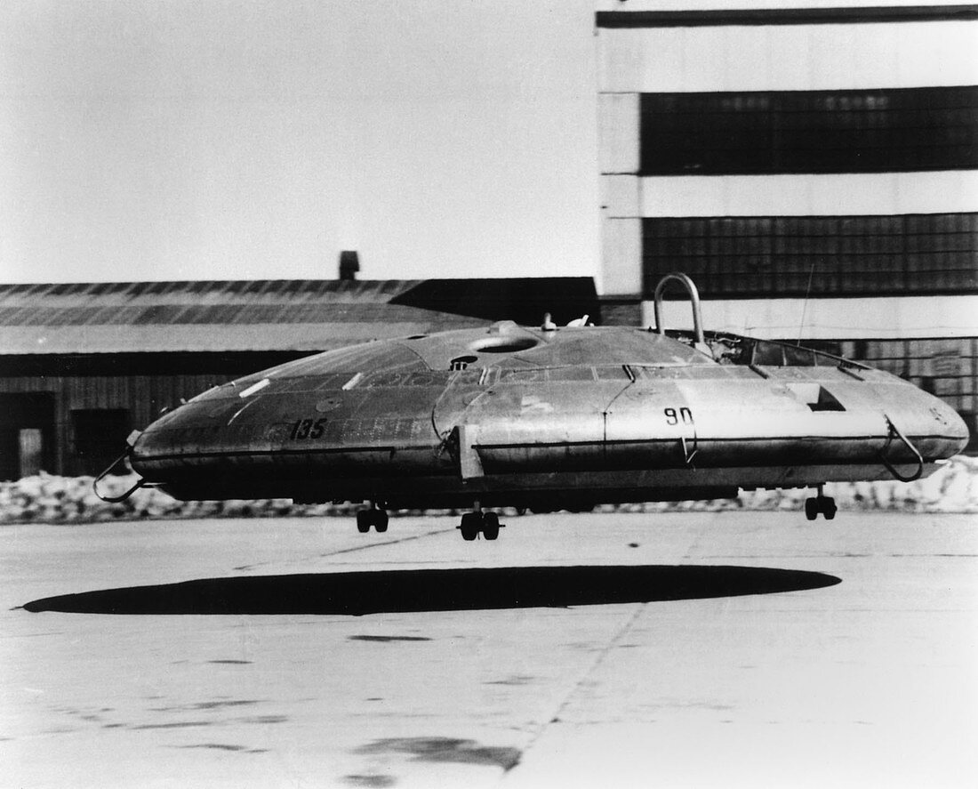 Avrocar saucer shaped aircraft