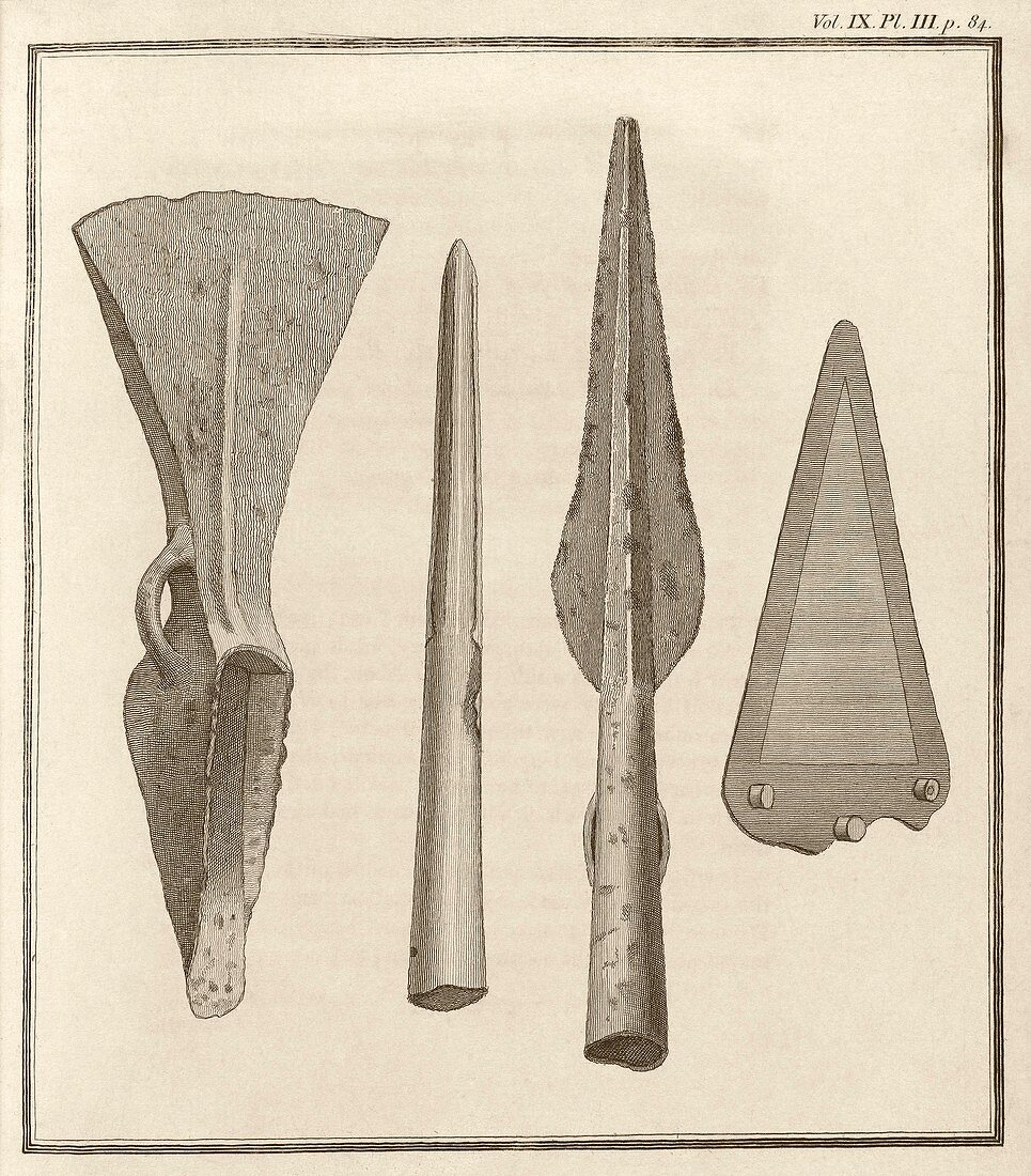 Brass weapons from Ireland,1789