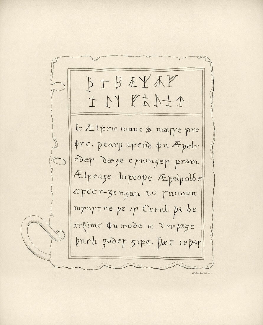Anglo-Saxon lead book cover,1852