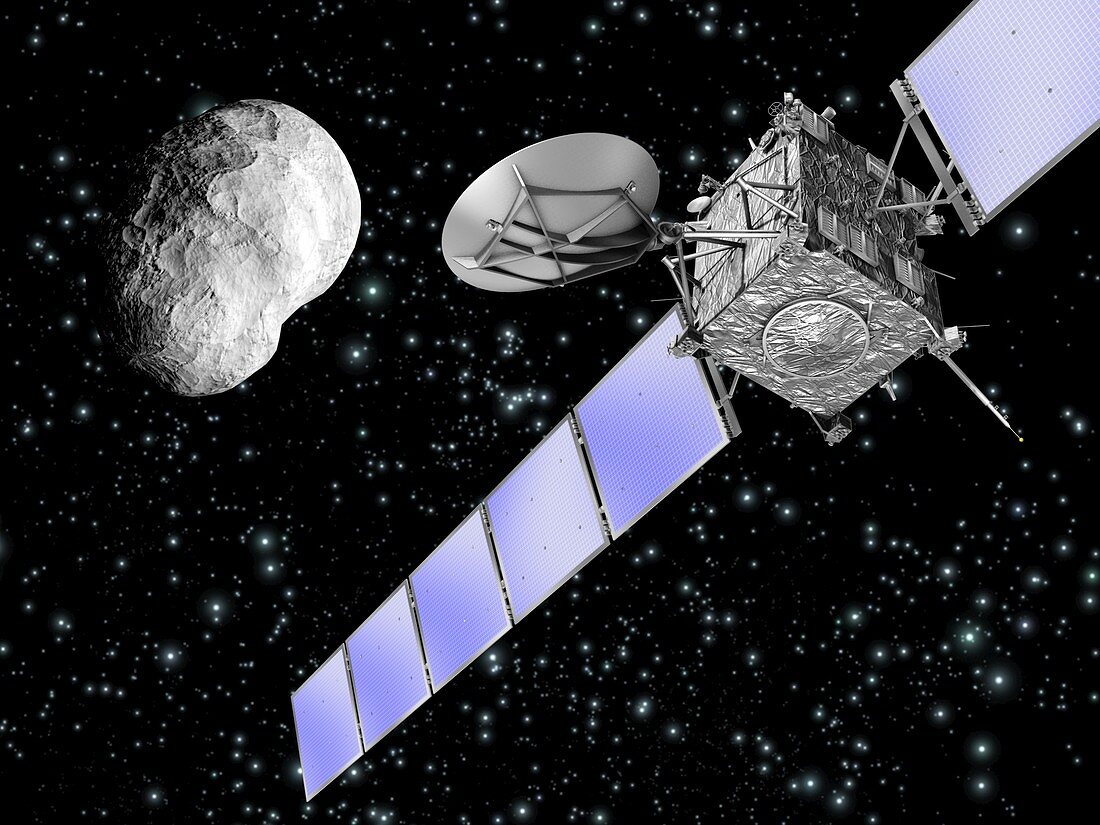 Rosetta spacecraft flyby,artwork