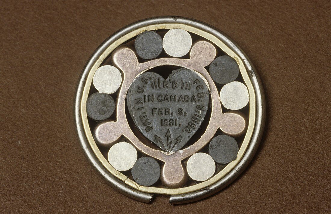 Galvanic pendant,circa 1881