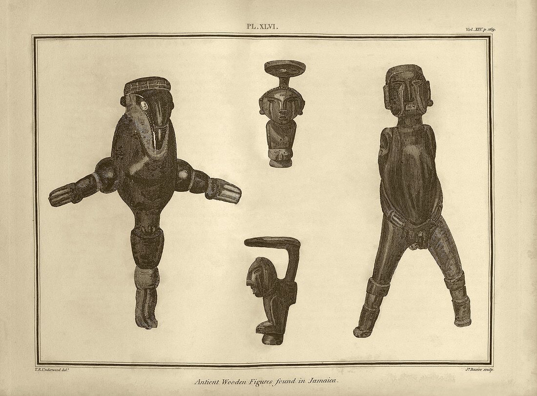 Wooden figures from Jamaica,1803