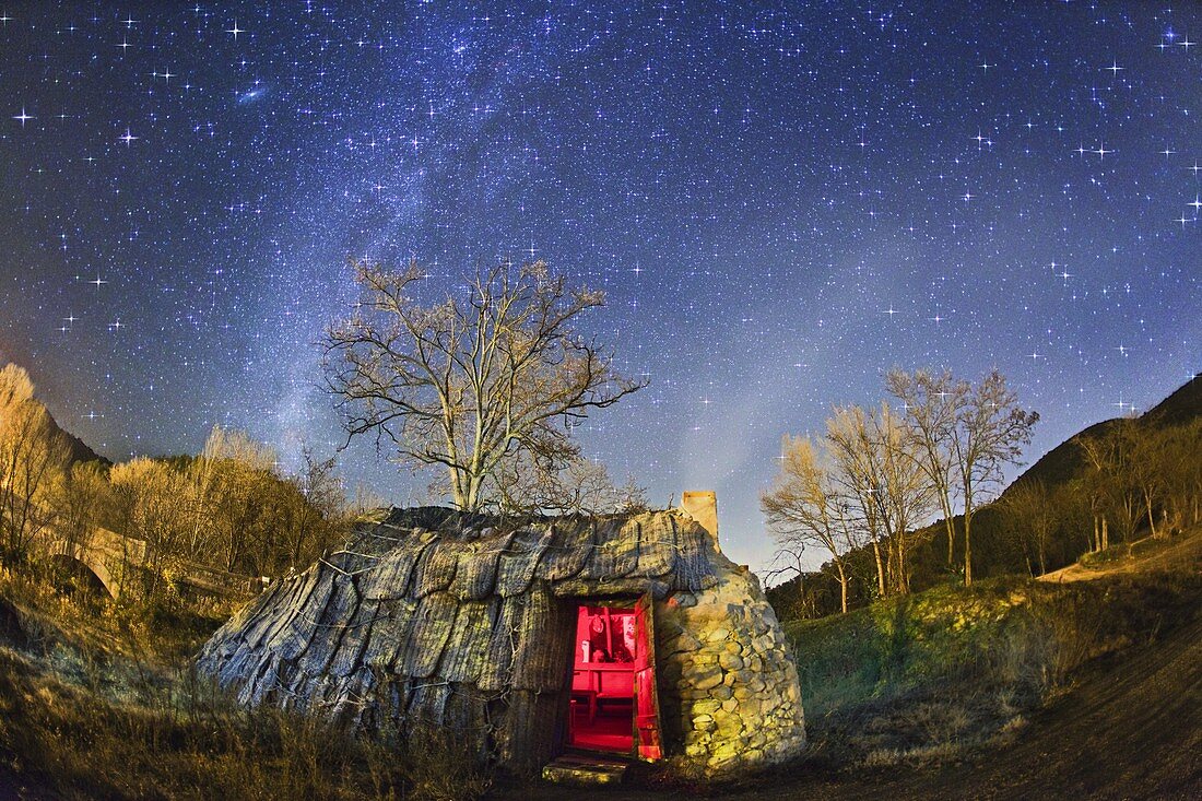 Night sky and coaling house