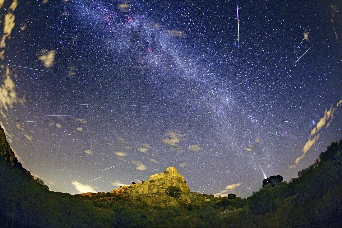 Milky Way and Perseids meteor shower