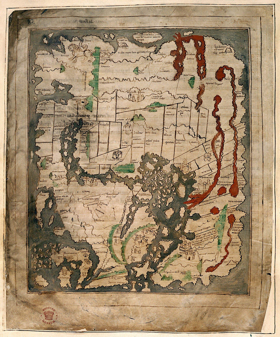 Anglo-Saxon world map,11th Century