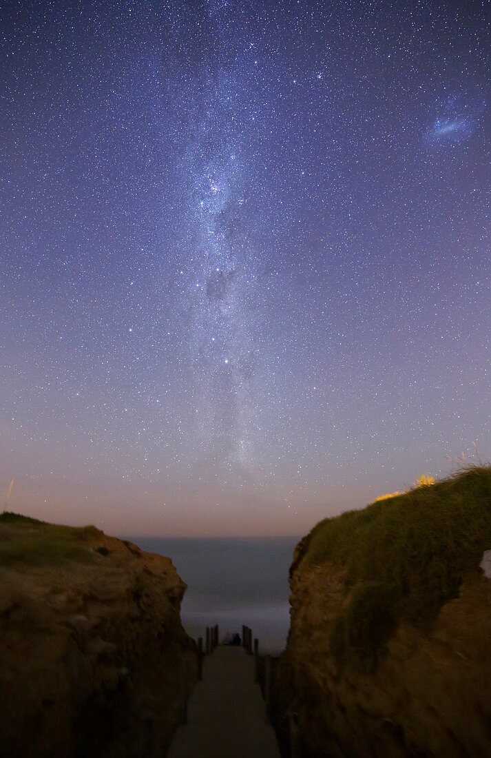 Milky Way over coastal dunes