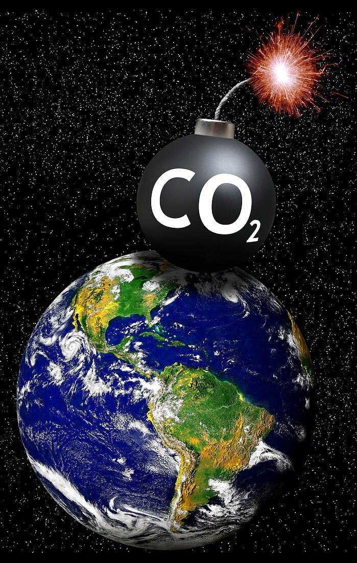 Carbon dioxide bomb,conceptual artwork