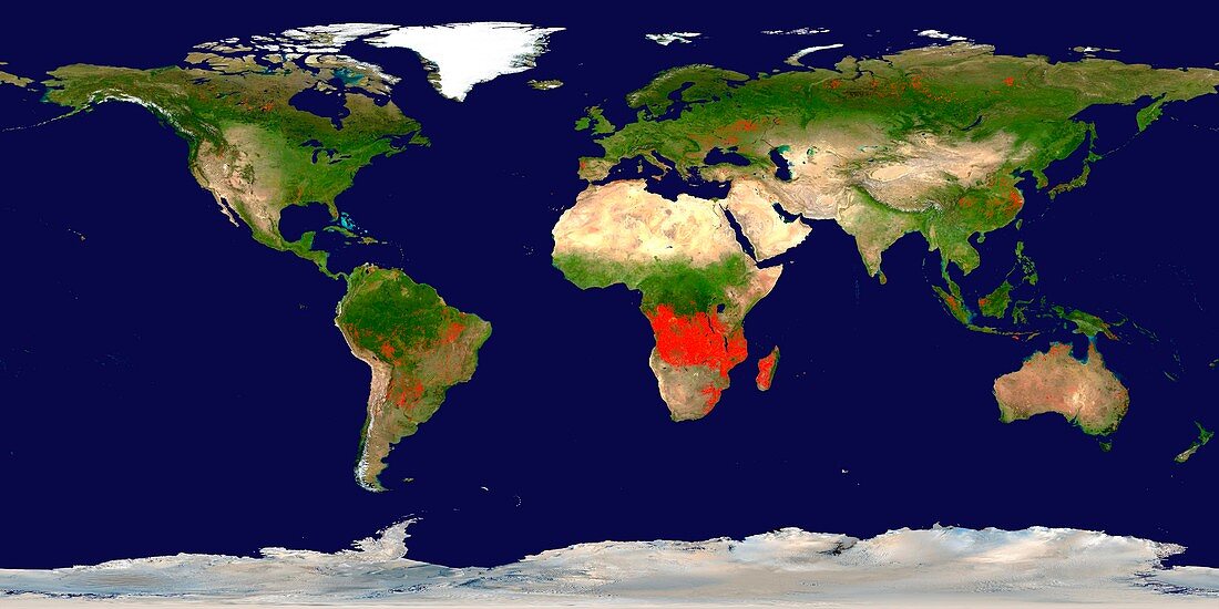 Global fire map,August 2013