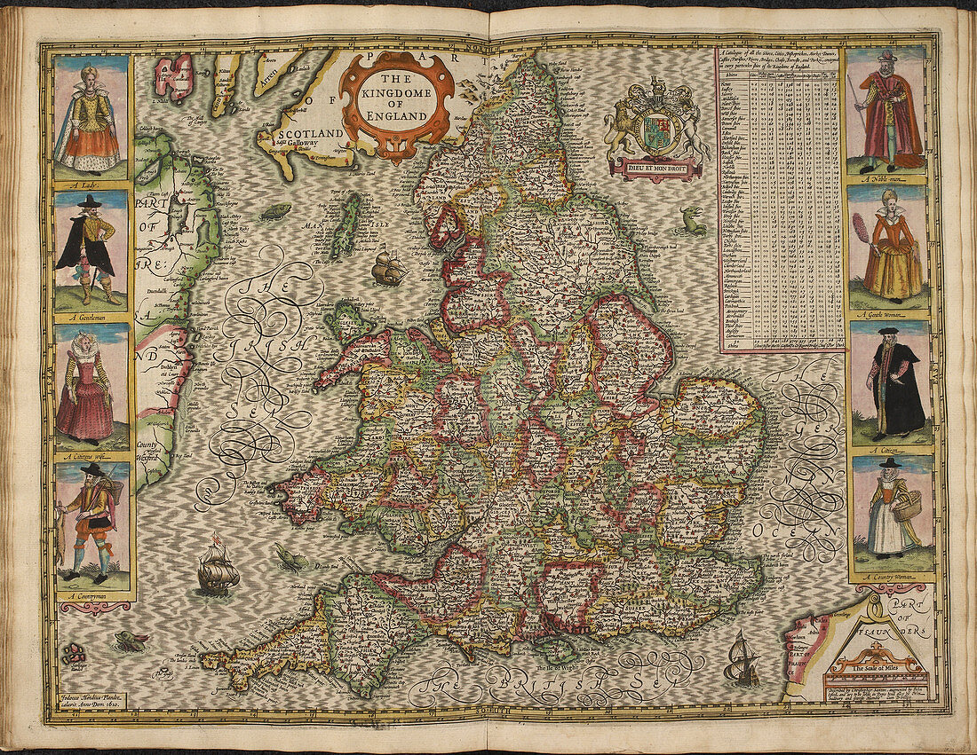 Map of The Kingdome of England,1610