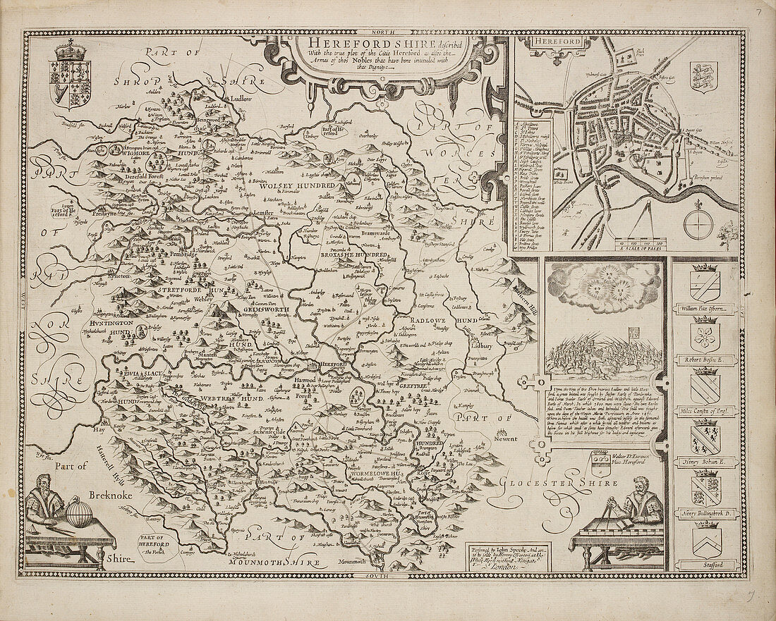A map of Herefordshire drawn in 1714