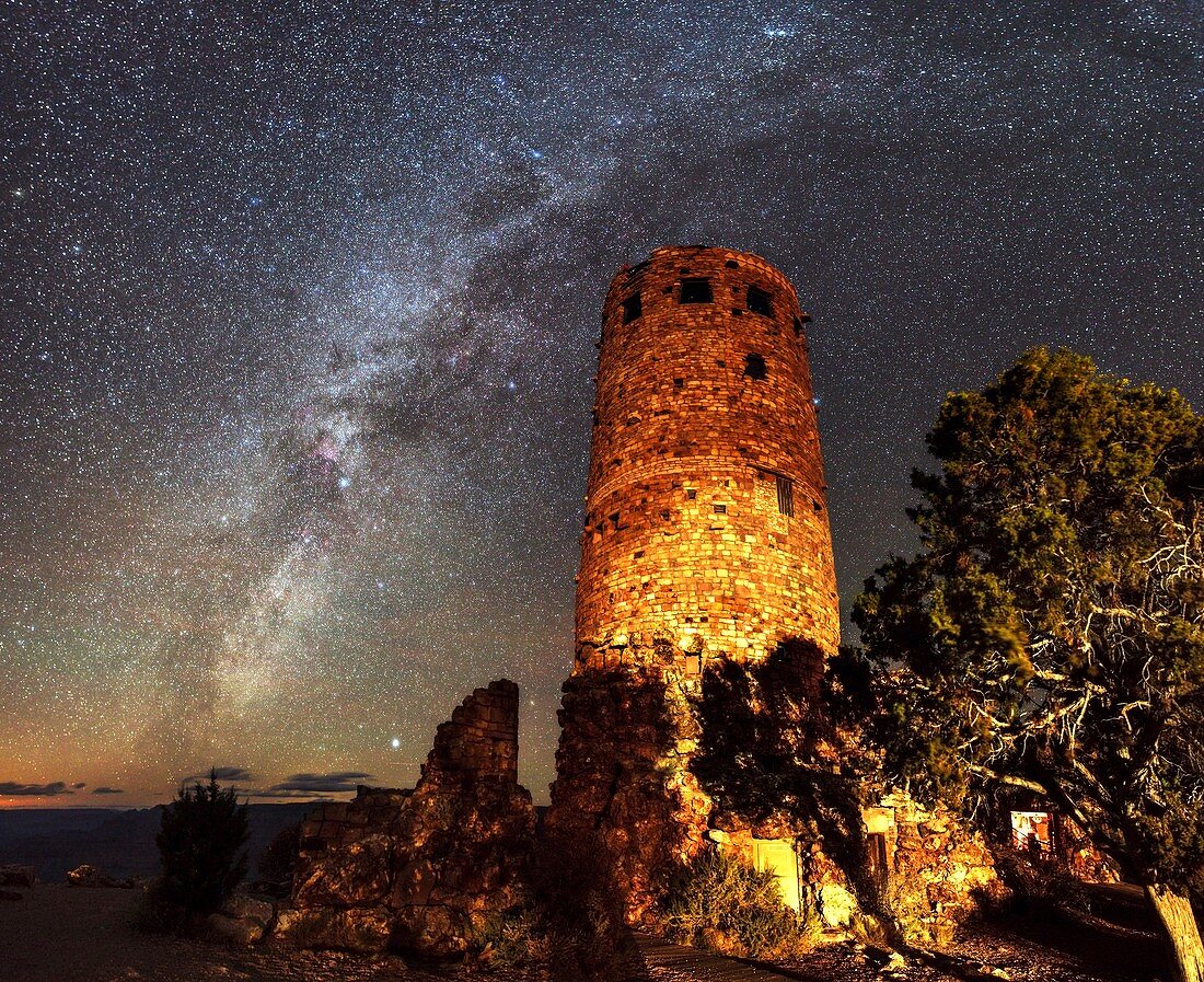 Milky Way over Grand Canyon watchtower