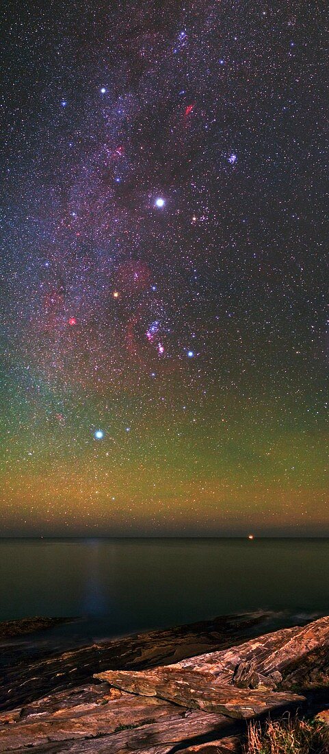 Milky Way over an Atlantic coastline